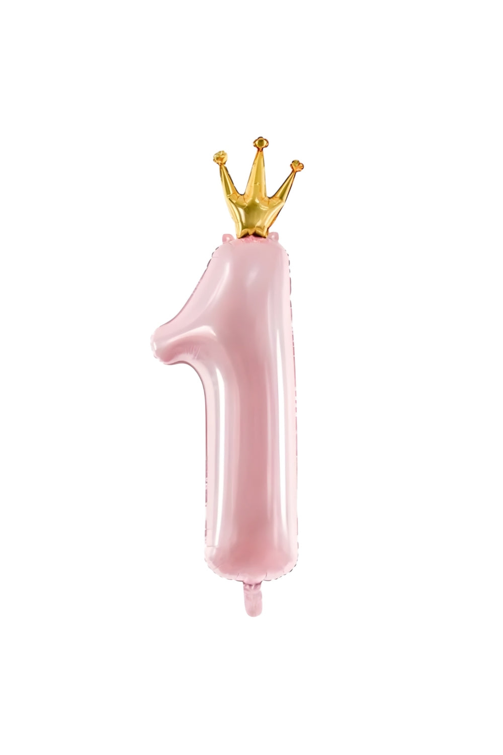 Pembe  1 Rakamı Taç Detaylı Balon