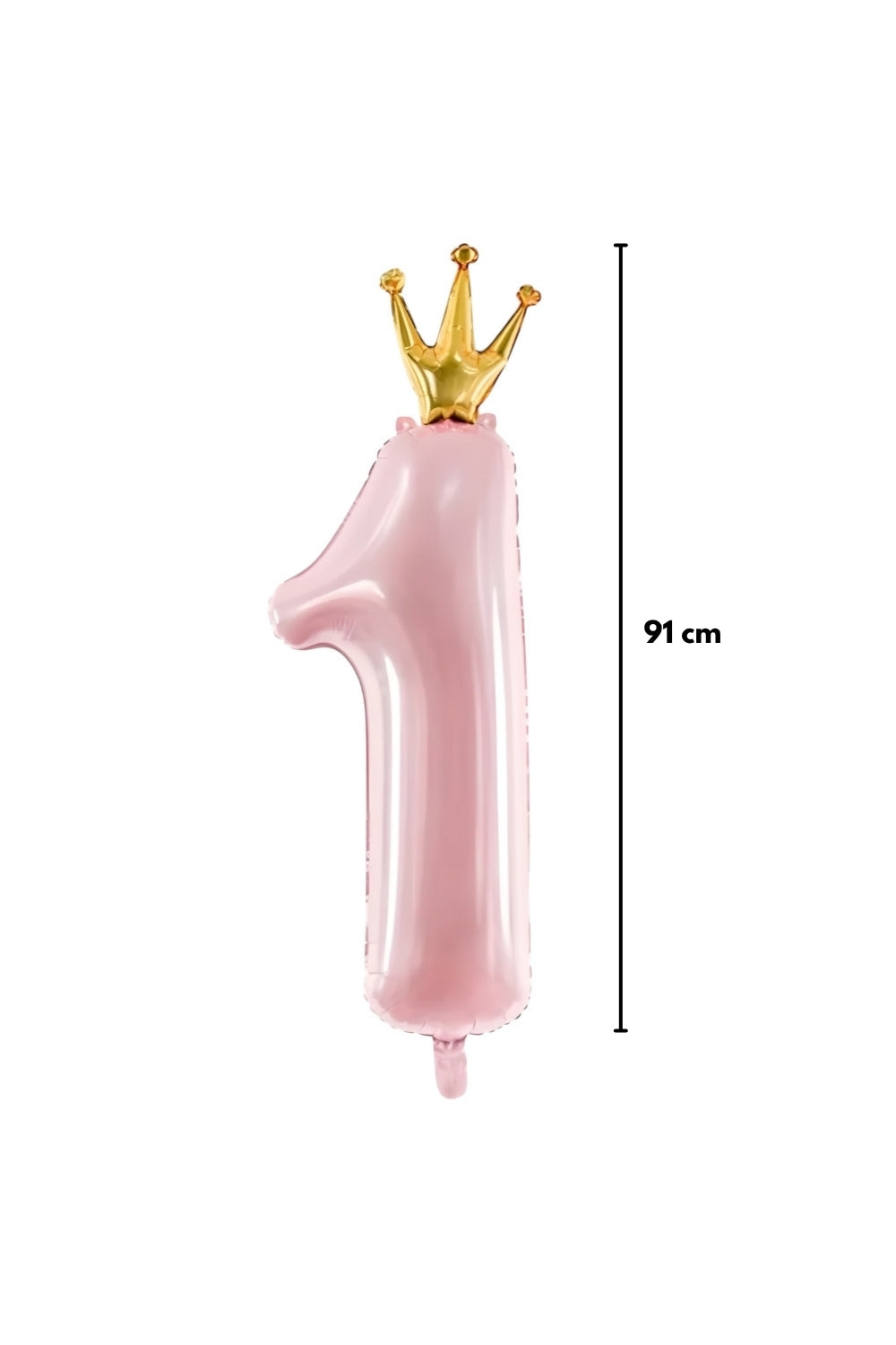 Pembe  1 Rakamı Taç Detaylı Balon