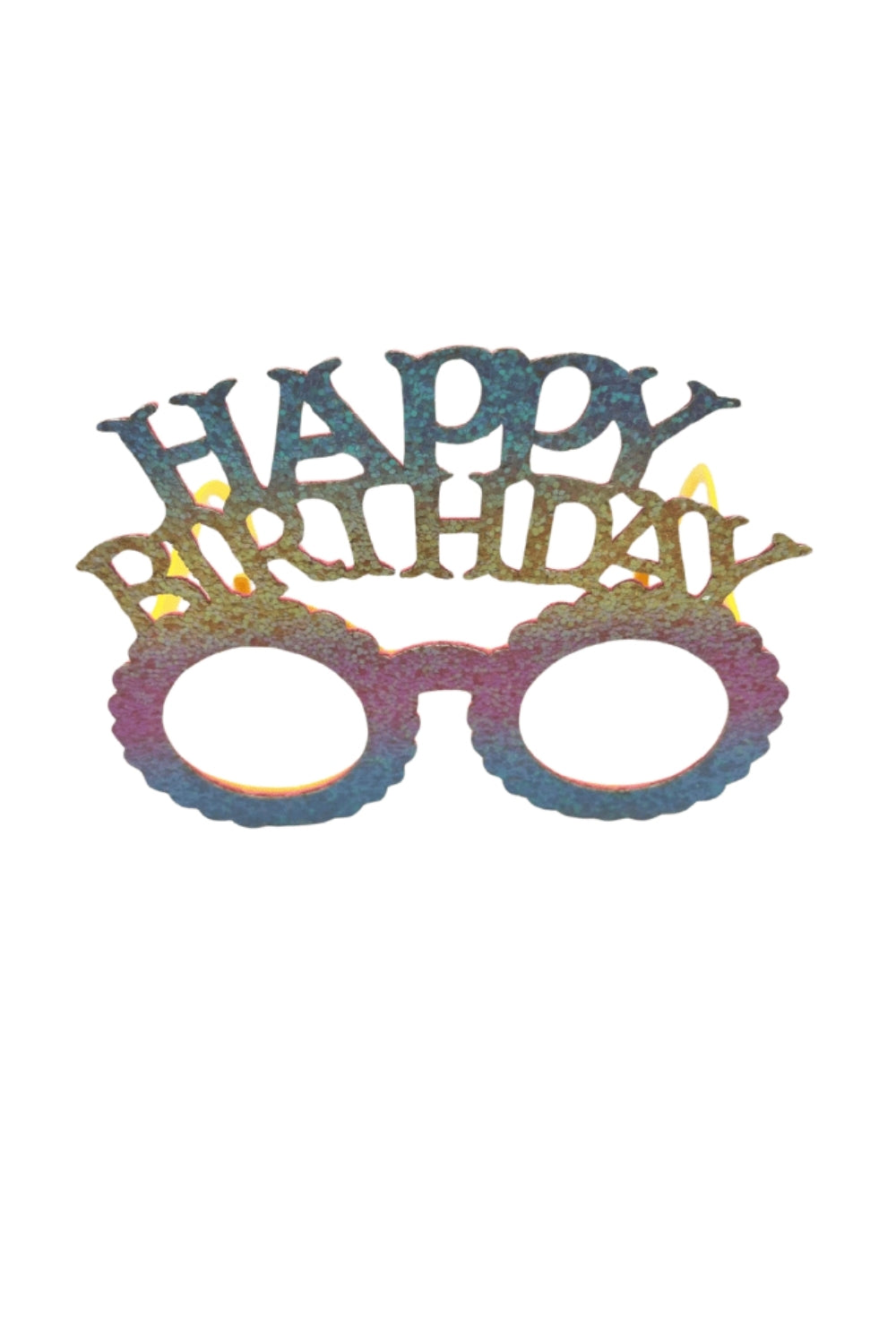 Çok Renkli  Happy Birthday Yazılı Taç ve Parti Gözlüğü