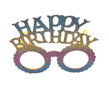 Çok Renkli  Happy Birthday Yazılı Taç ve Parti Gözlüğü