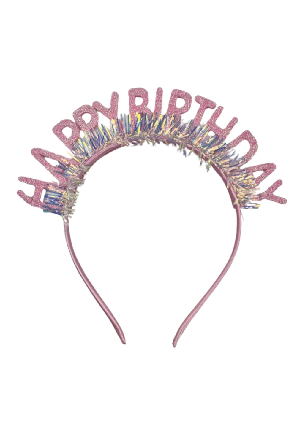 Pembe  Happy Birthday Yazılı Taç ve Parti Gözlüğü