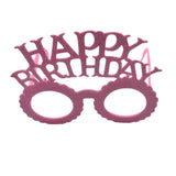 Pembe  Happy Birthday Yazılı Taç ve Parti Gözlüğü