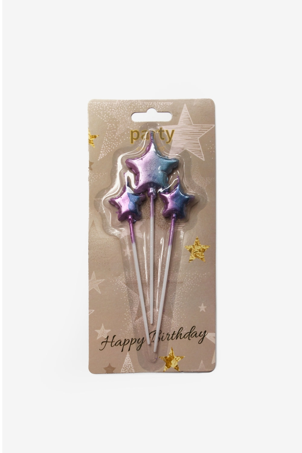 Lila  3'lü Yıldız Mum