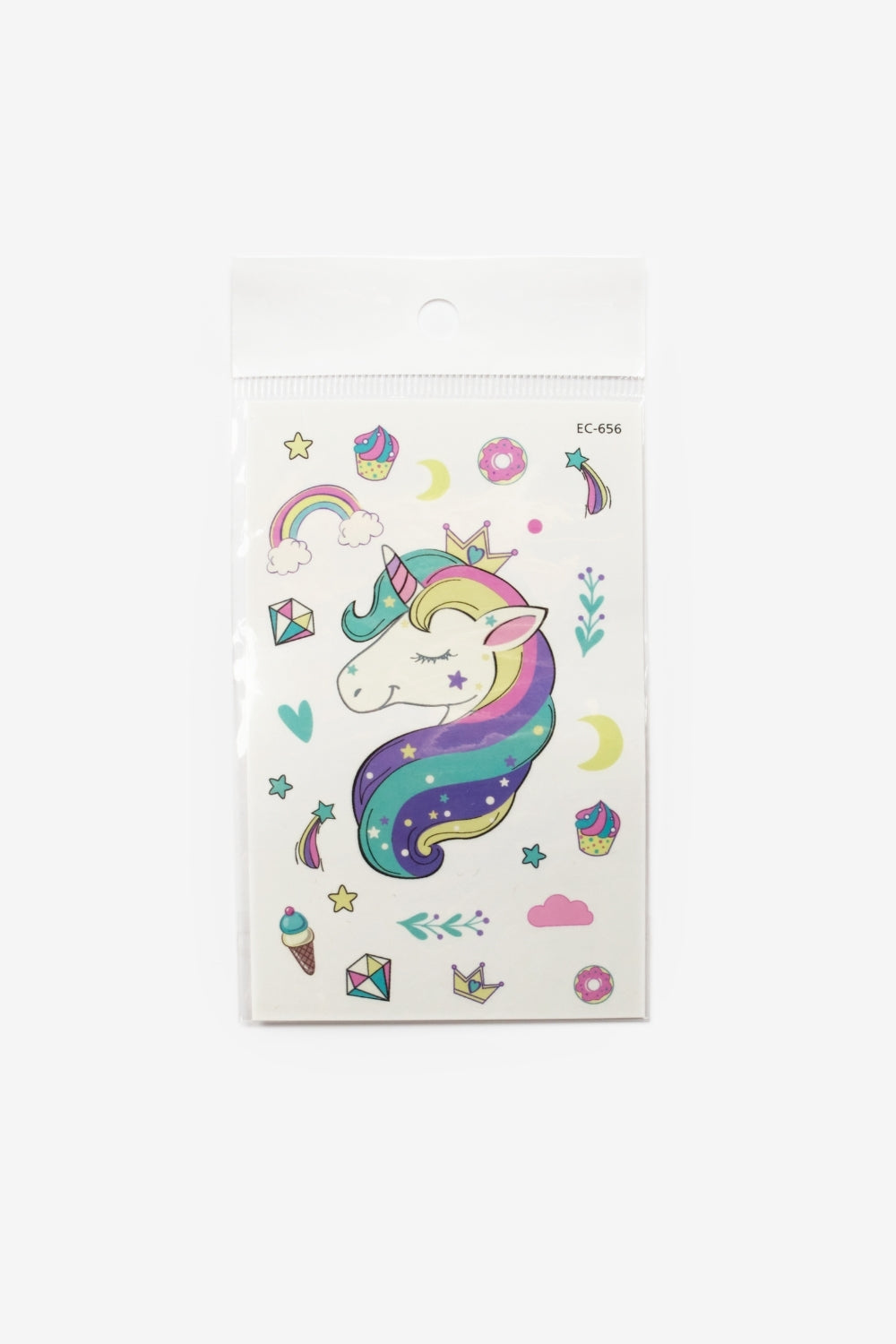 Çok Renkli  Sevimli Unicorn Temalı Kız Çocuk Dövme