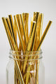 Gold 24-Pack Glitter Paper Straws Party Decorations