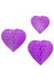 Lilac 3-Piece Honeycomb Heart Party Decoration