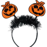Siyah  Sallantılı 2'li Bal Kabağı Figürlü Halloween Kız Çocuk Taç