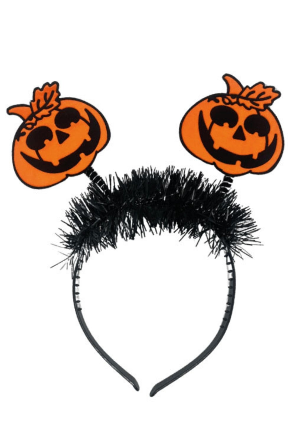 Siyah Sallantılı 2'li Bal Kabağı Figürlü Halloween Kız Çocuk Taç