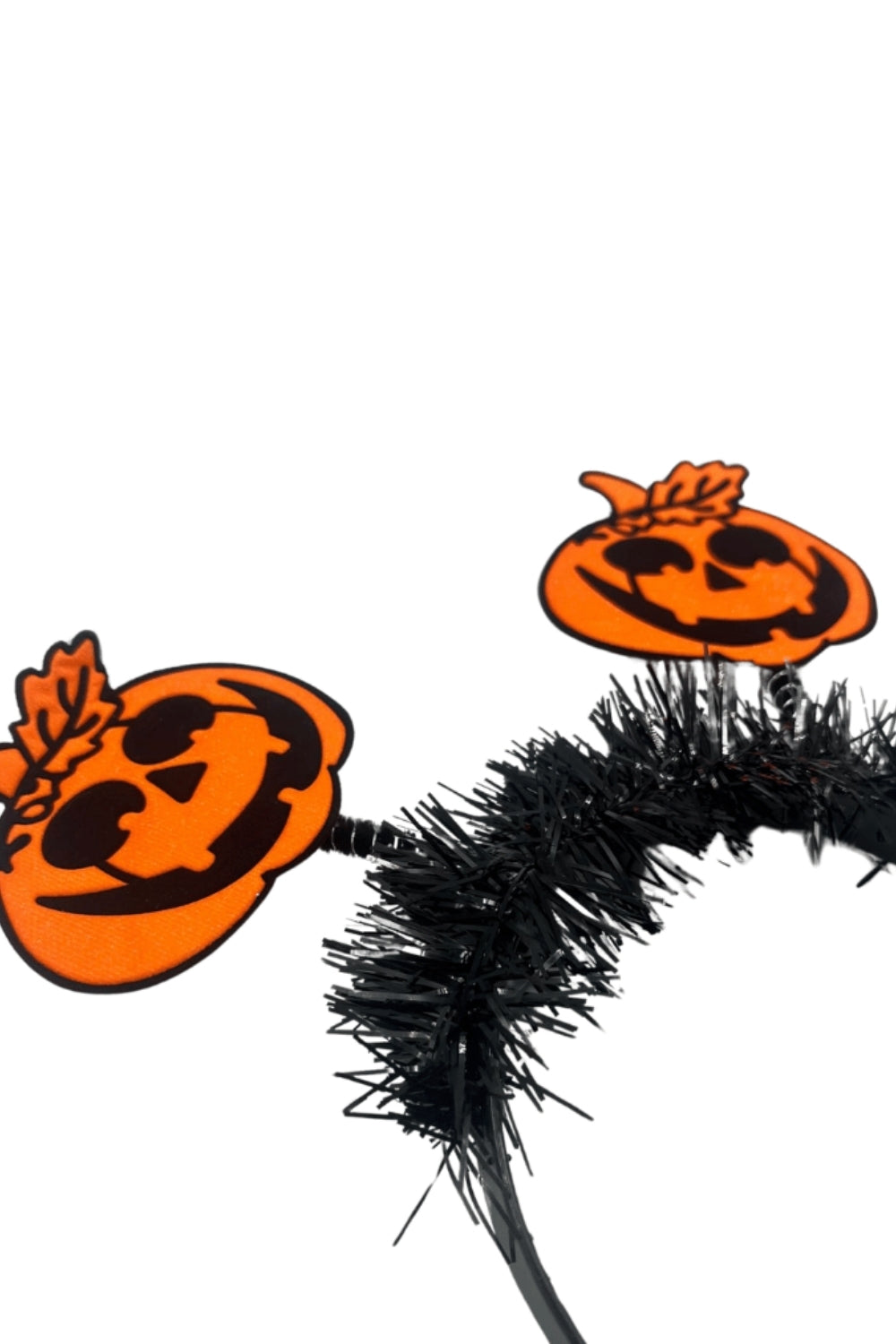 Siyah  Sallantılı 2'li Bal Kabağı Figürlü Halloween Kız Çocuk Taç