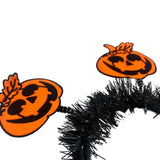 Siyah Sallantılı 2'li Bal Kabağı Figürlü Halloween Kız Çocuk Taç
