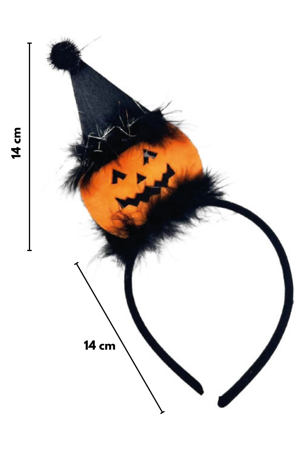 Turuncu  Şapkalı Bal Kabağı Figürlü Halloween Kız Çocuk Taç