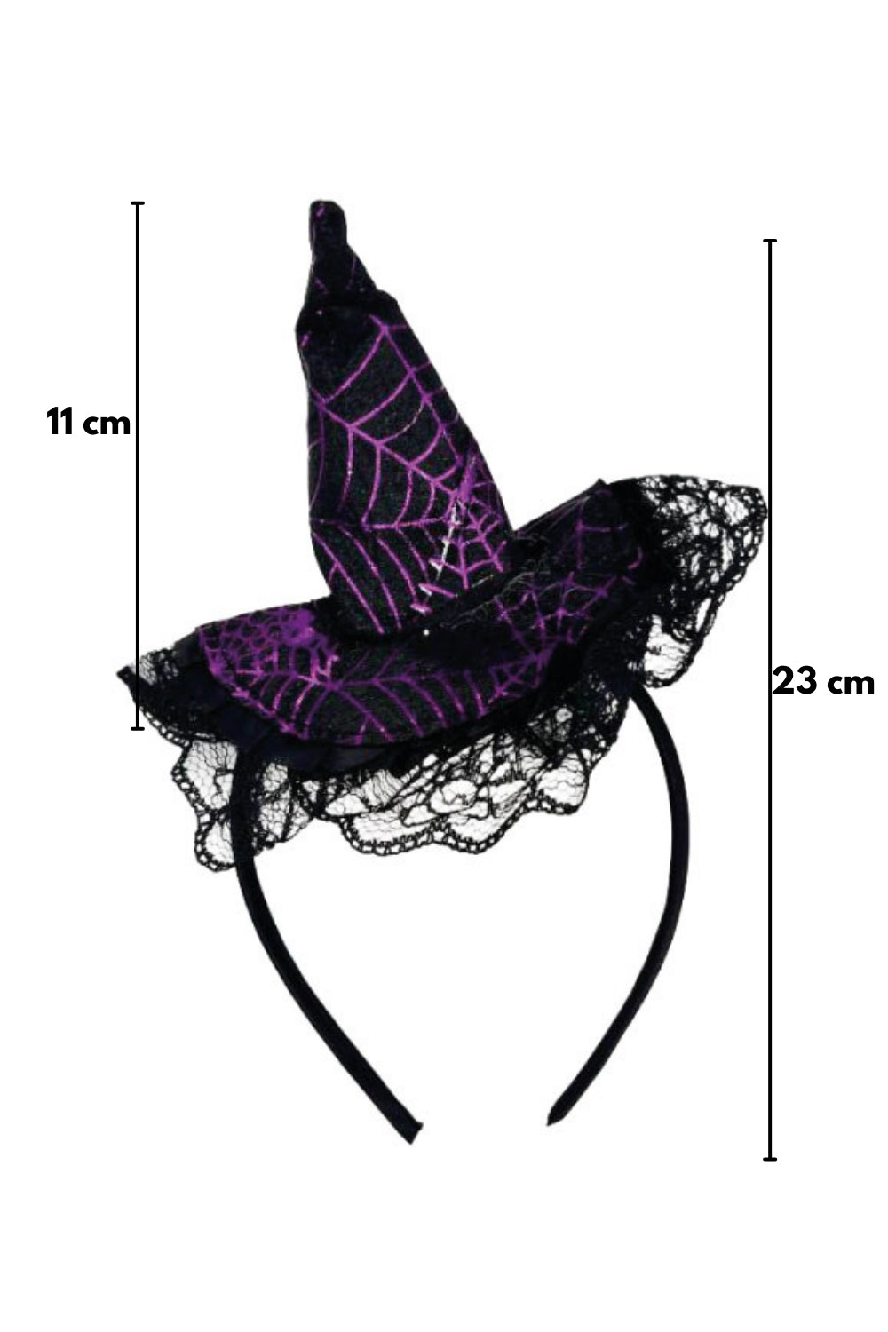 Siyah  Cadı Şapkası Figürlü Halloween Kız Çocuk Taç