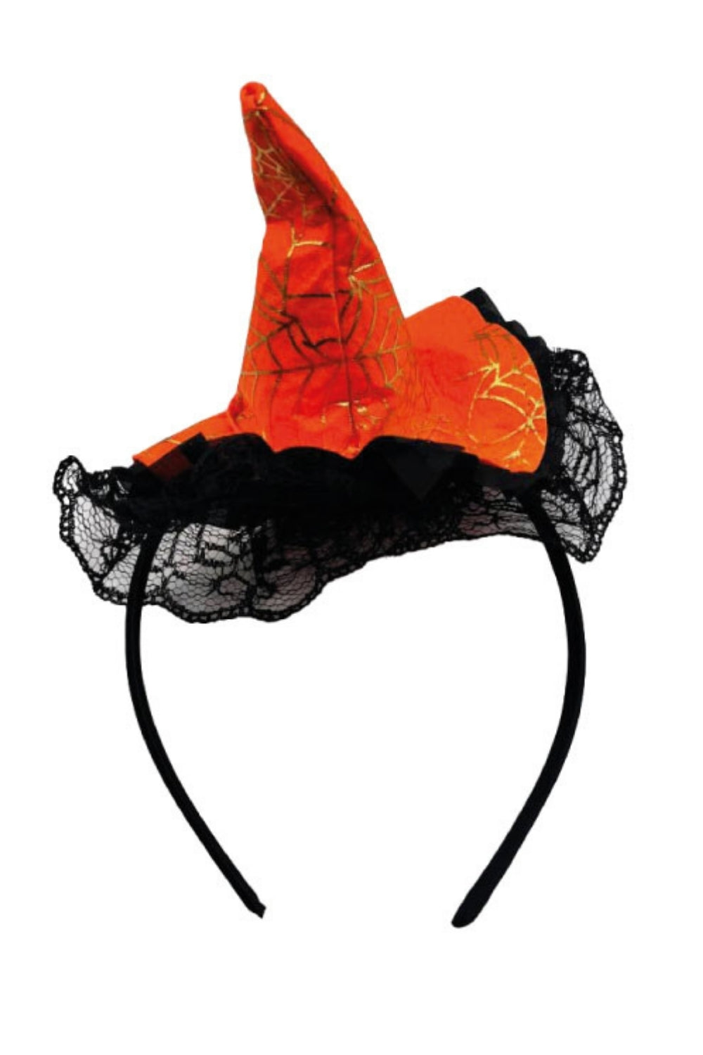 Turuncu  Cadı Şapkası Figürlü Halloween Kız Çocuk Taç