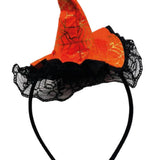 Turuncu  Cadı Şapkası Figürlü Halloween Kız Çocuk Taç