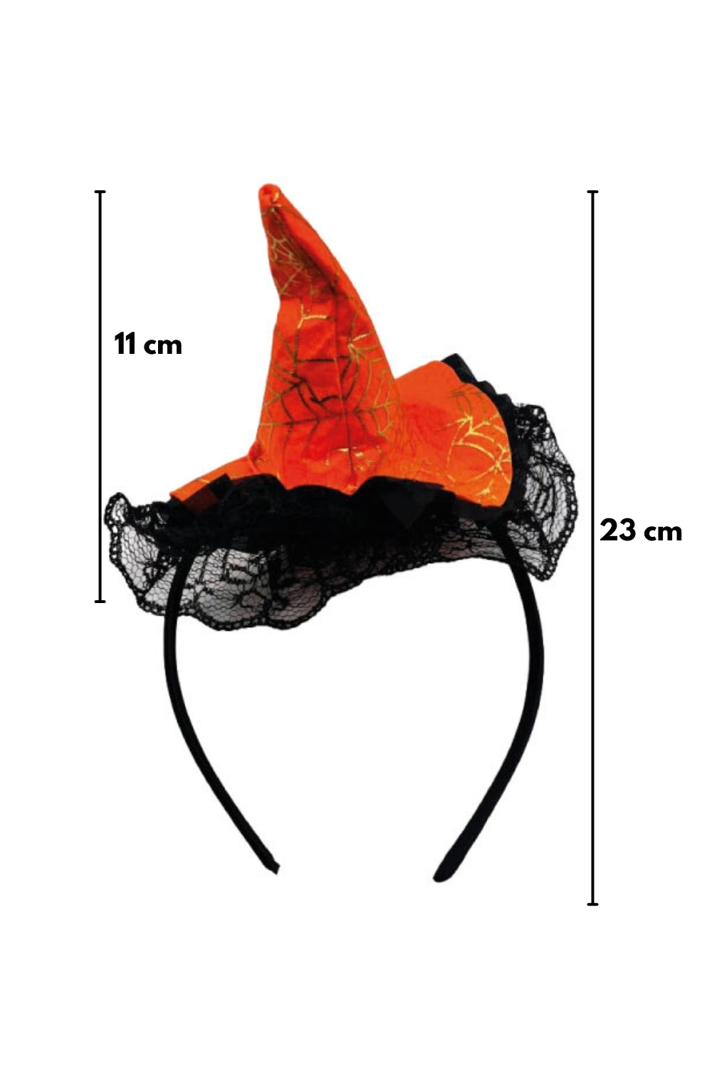 Turuncu  Cadı Şapkası Figürlü Halloween Kız Çocuk Taç