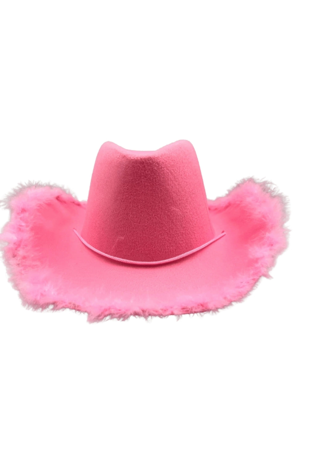 Pembe  Tüylü Kız Çocuk Kovboy Şapkası