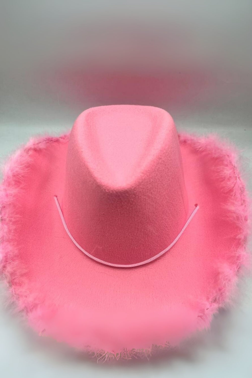 Pembe  Tüylü Kız Çocuk Kovboy Şapkası