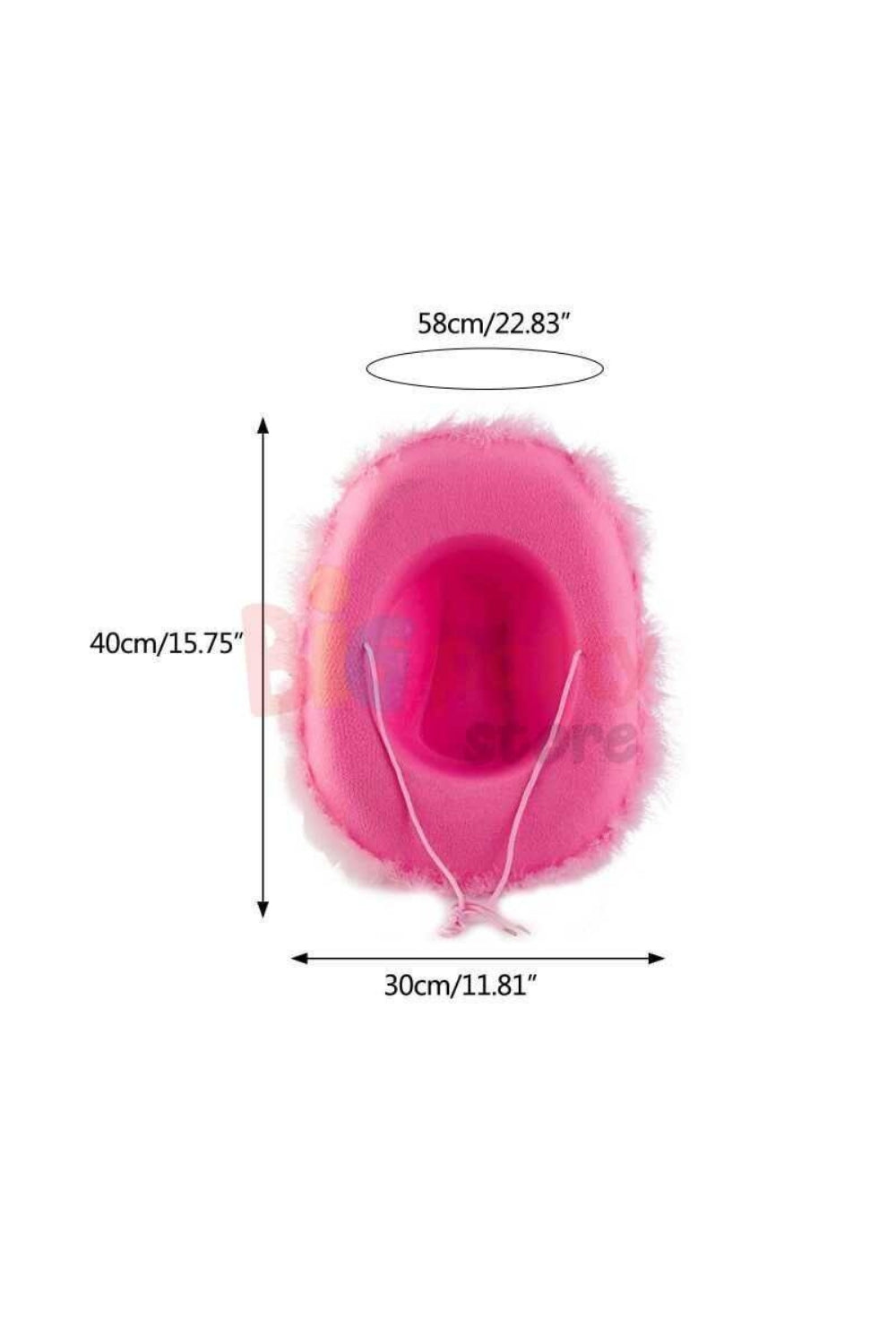 Pembe  Tüylü Kız Çocuk Kovboy Şapkası