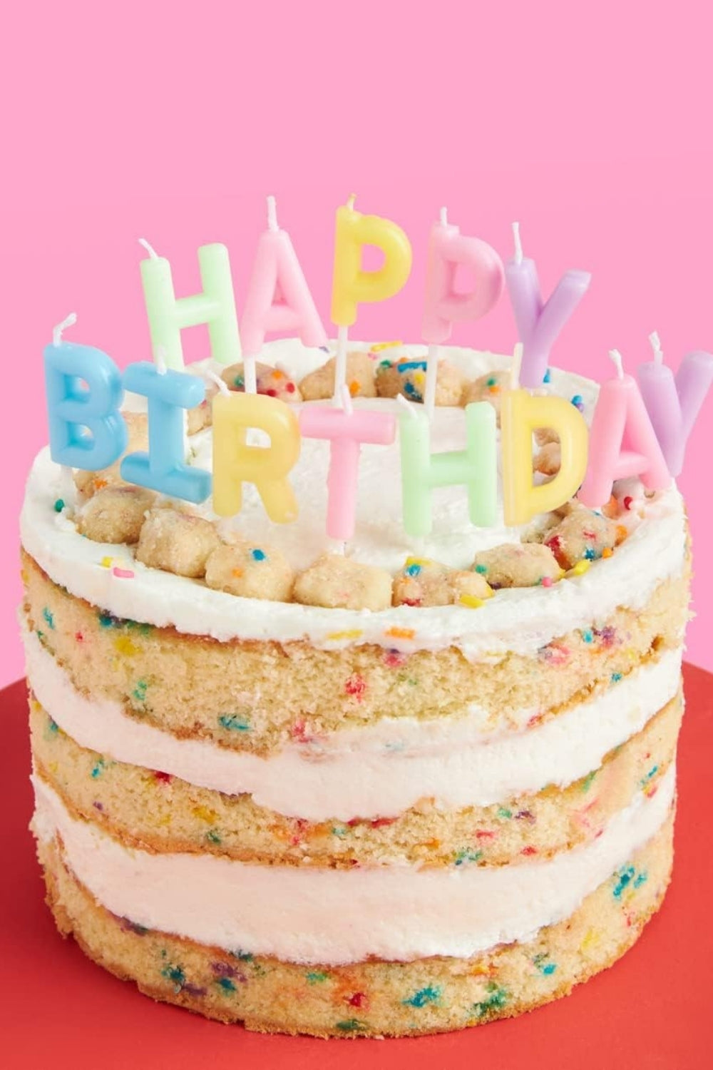 Çok Renkli  Makaron Happy Birthday Harf Mum Set