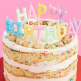 Çok Renkli  Makaron Happy Birthday Harf Mum Set