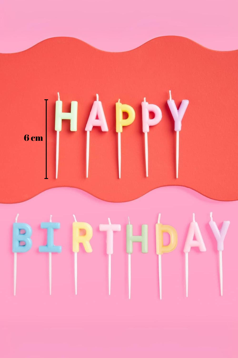 Çok Renkli  Makaron Happy Birthday Harf Mum Set