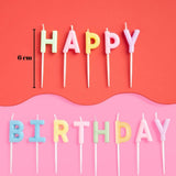 Çok Renkli  Makaron Happy Birthday Harf Mum Set