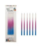 Mavi  Pembe Tonları 6'lı Parti Mumu