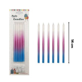 Mavi  Pembe Tonları 6'lı Parti Mumu