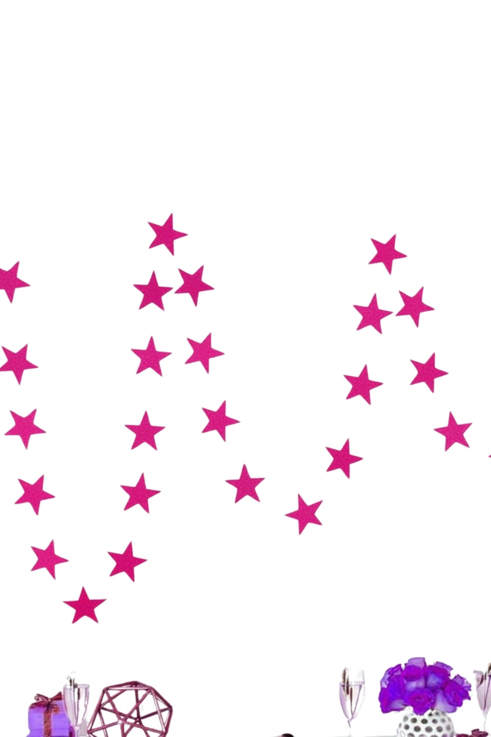 Pembe  Sıralı Yıldız Parti Süsü