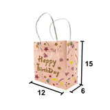 Pembe  6'lı Kağıt Happy Birthday Çanta