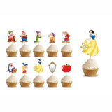 Çok Renkli  Prenses ve Cüceler Temalı Pasta Süsü