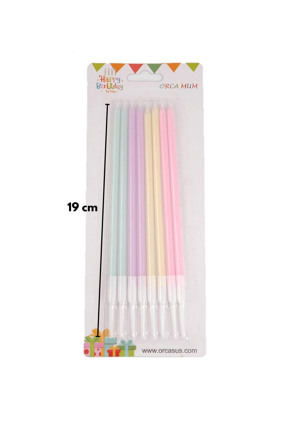 Çok Renkli  8'li Makaron Mum