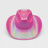 Pembe  Holografik Kız Çocuk Kovboy Şapkası