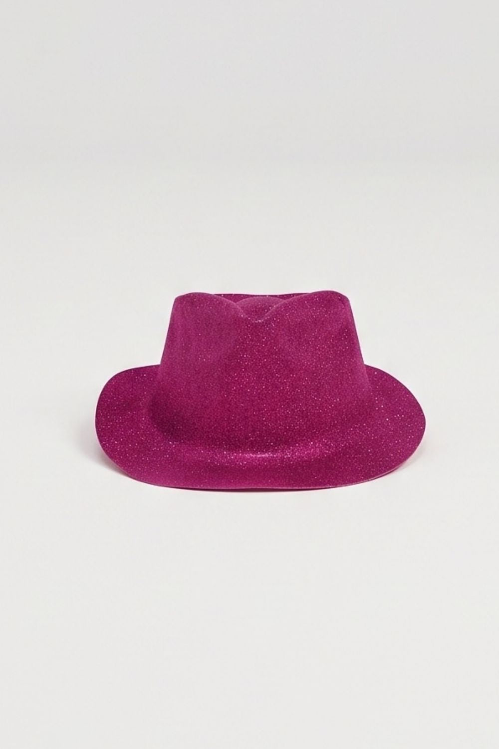 Fuşya  Simli Kız Çocuk Fötr Şapka