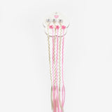 Pembe  Örgü Saçlı 6'lı Kız Çocuk Çıt Çıt Toka Set