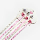 Pembe  Örgü Saçlı 6'lı Kız Çocuk Çıt Çıt Toka Set