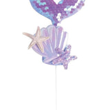 Lila  Midye ve Deniz Kızı Figürlü Pasta Süsü