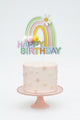 Çok Renkli Gökkuşağı Figürlü Happy Birthday Pasta Süsü