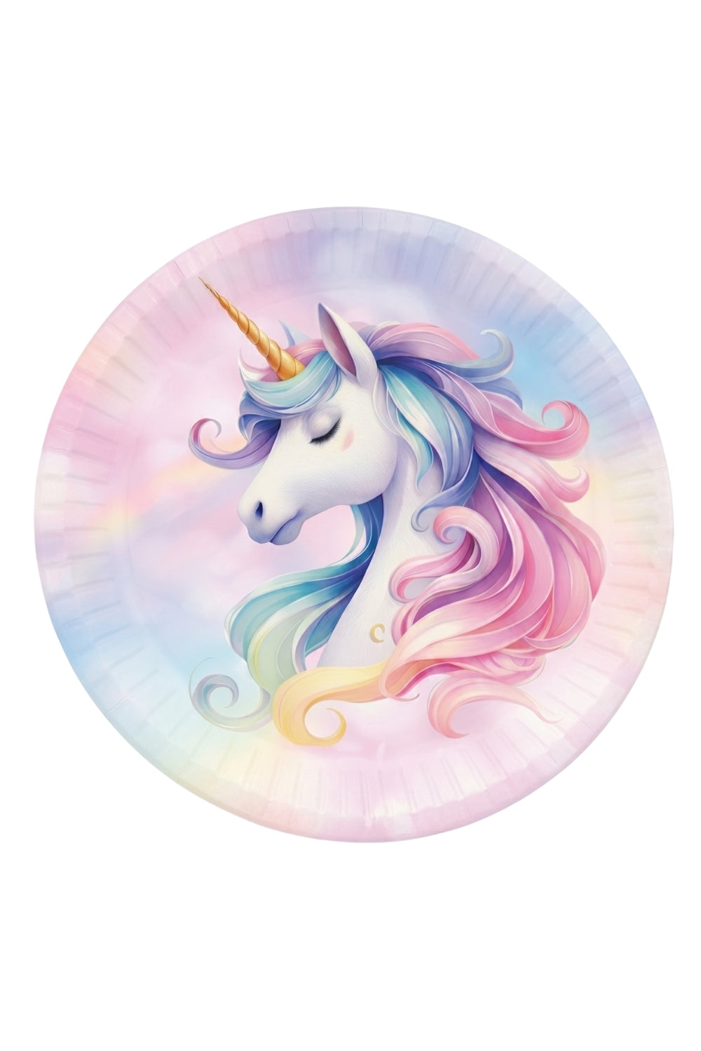 Pembe Unicorn Figürlü 8'li Tabak Bardak Set