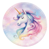 Pembe Unicorn Figürlü 8'li Tabak Bardak Set