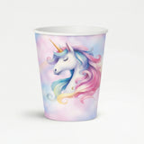 Pembe Unicorn Figürlü 8'li Tabak Bardak Set