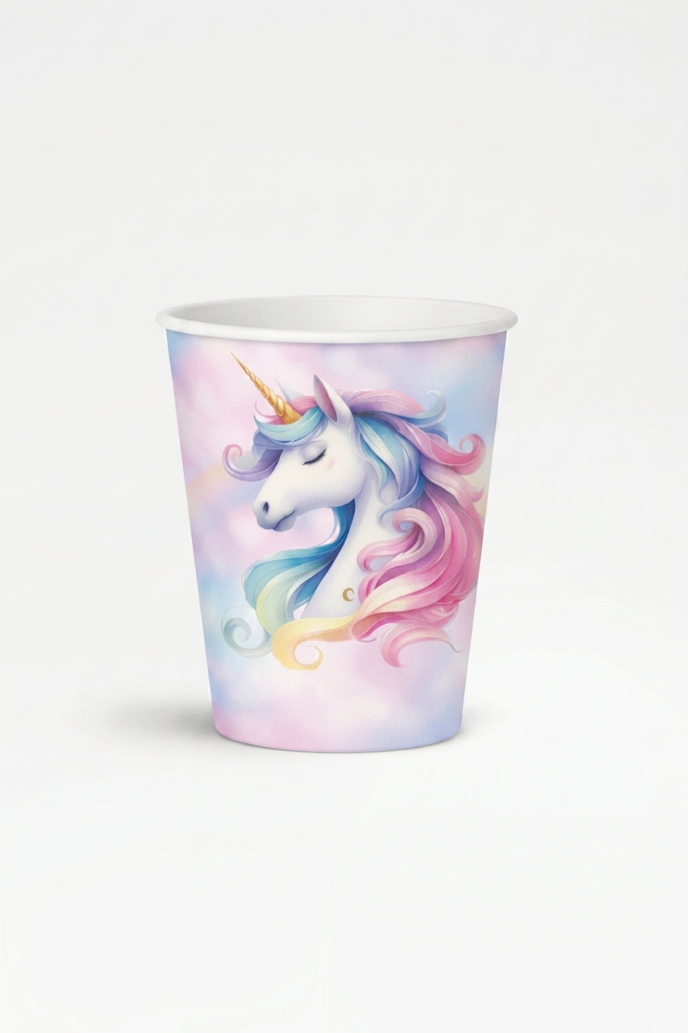 Pembe Unicorn Figürlü 8'li Tabak Bardak Set