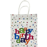 Beyaz 6'lı Kağıt Happy Birthday Hediye Çantası