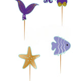 Lila Deniz Kızı ve Yıldız Kürdan Pasta Süsü