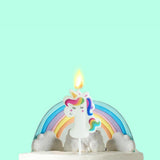 Beyaz  1 Rakamı Unicorn Figür Parti Mumu