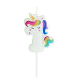 Beyaz  1 Rakamı Unicorn Figür Parti Mumu