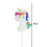 Beyaz 1 Rakamı Unicorn Figür Parti Mumu