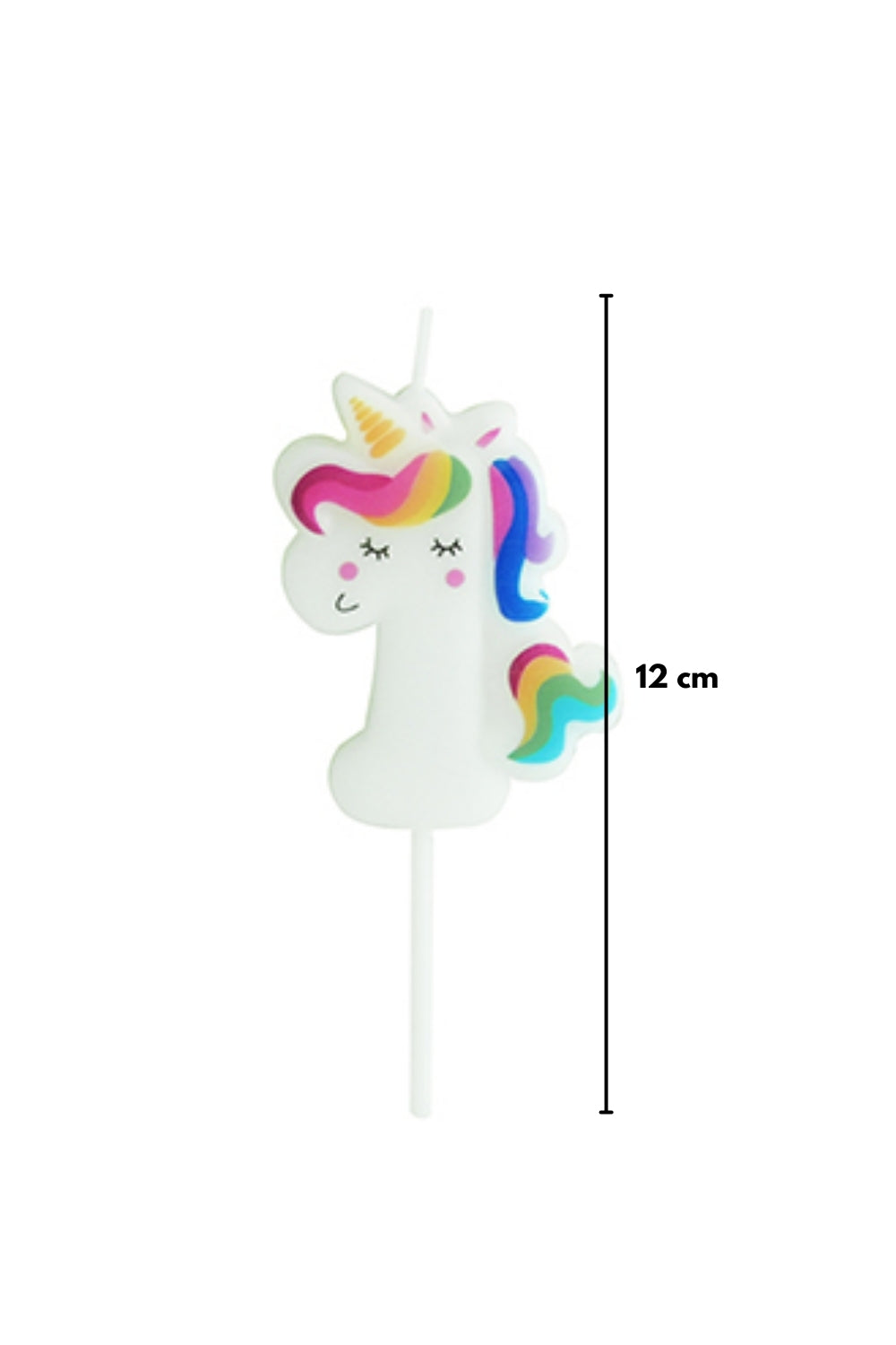 Beyaz  1 Rakamı Unicorn Figür Parti Mumu