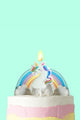 White Number 2 Unicorn Figure Party Candle