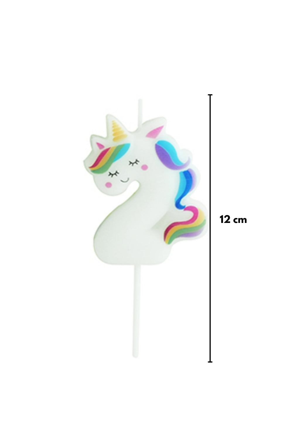 Beyaz  2 Rakamı Unicorn Figür Parti Mumu